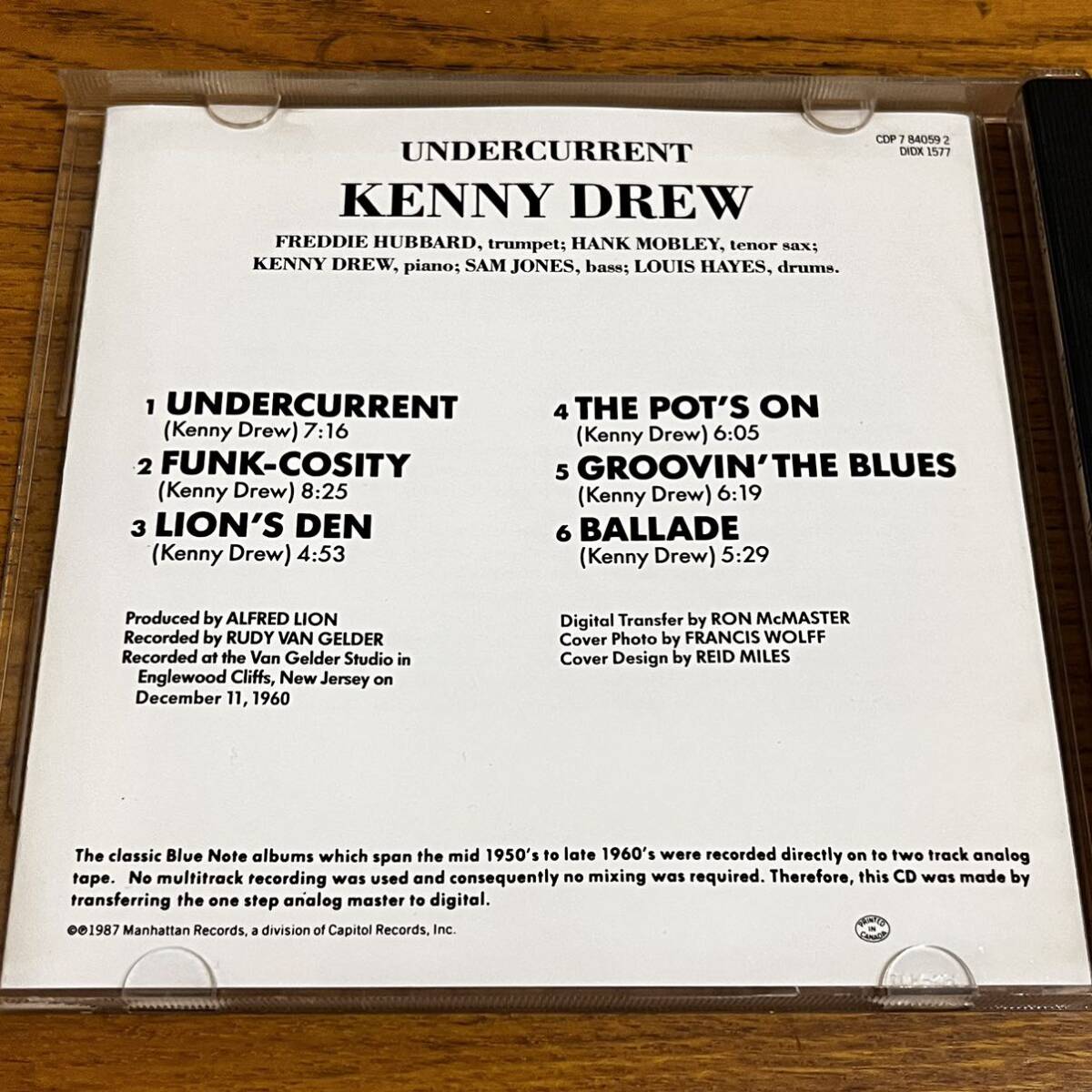 CD KENNY DREW ケニー・ドリュー UNDERCURRENT ディスク良好の画像2