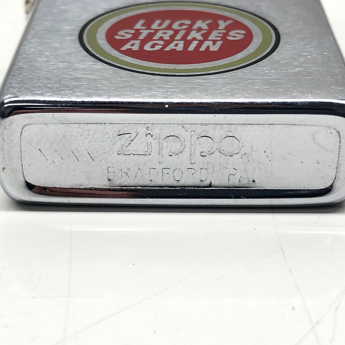 ２３【店頭買取中古品】ラッキーストライク　ZIPPO　ジッポ　喫煙具 　コレクション　本体のみ　火花確認済み_画像6