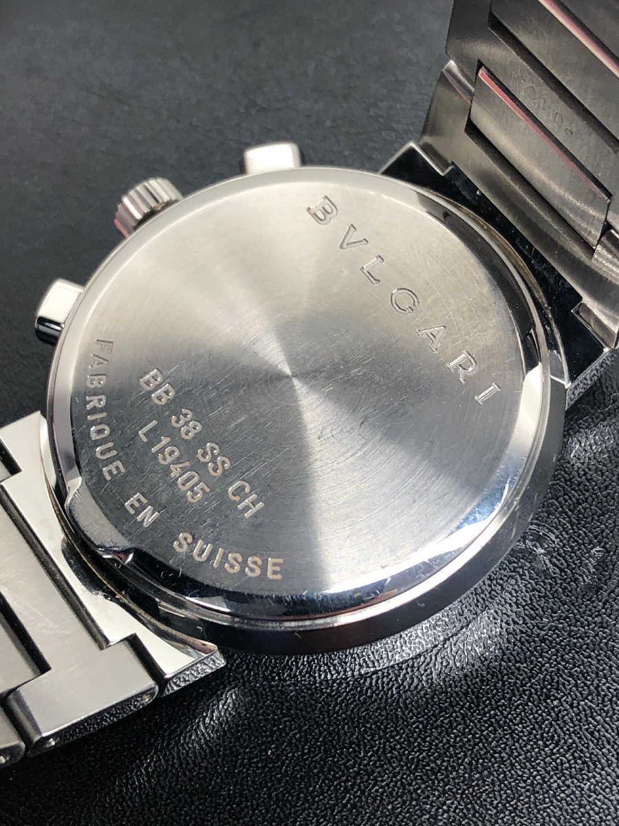 稼動品 BVLGARI ブルガリ ブルガリブルガリ BB38SSCH 自動巻 Automatic クロノグラフ デイト 白文字盤 メンズ 腕時計 箱の画像5