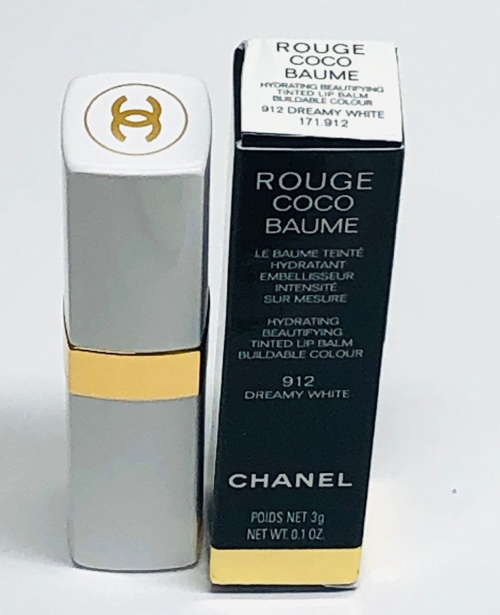 【未使用品】　CHANEL 　シャネル　ROUGECOCOBAUME　ルージュココボーム912　ドリーミーホワイト　リップクリーム　箱_画像1