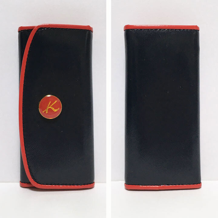  Kitamura / Kitamura key case navy red brink real leather made 4 lotus [6190]