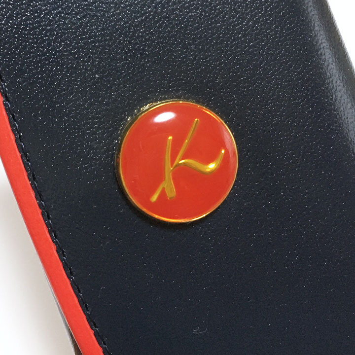  Kitamura / Kitamura key case navy red brink real leather made 4 lotus [6190]