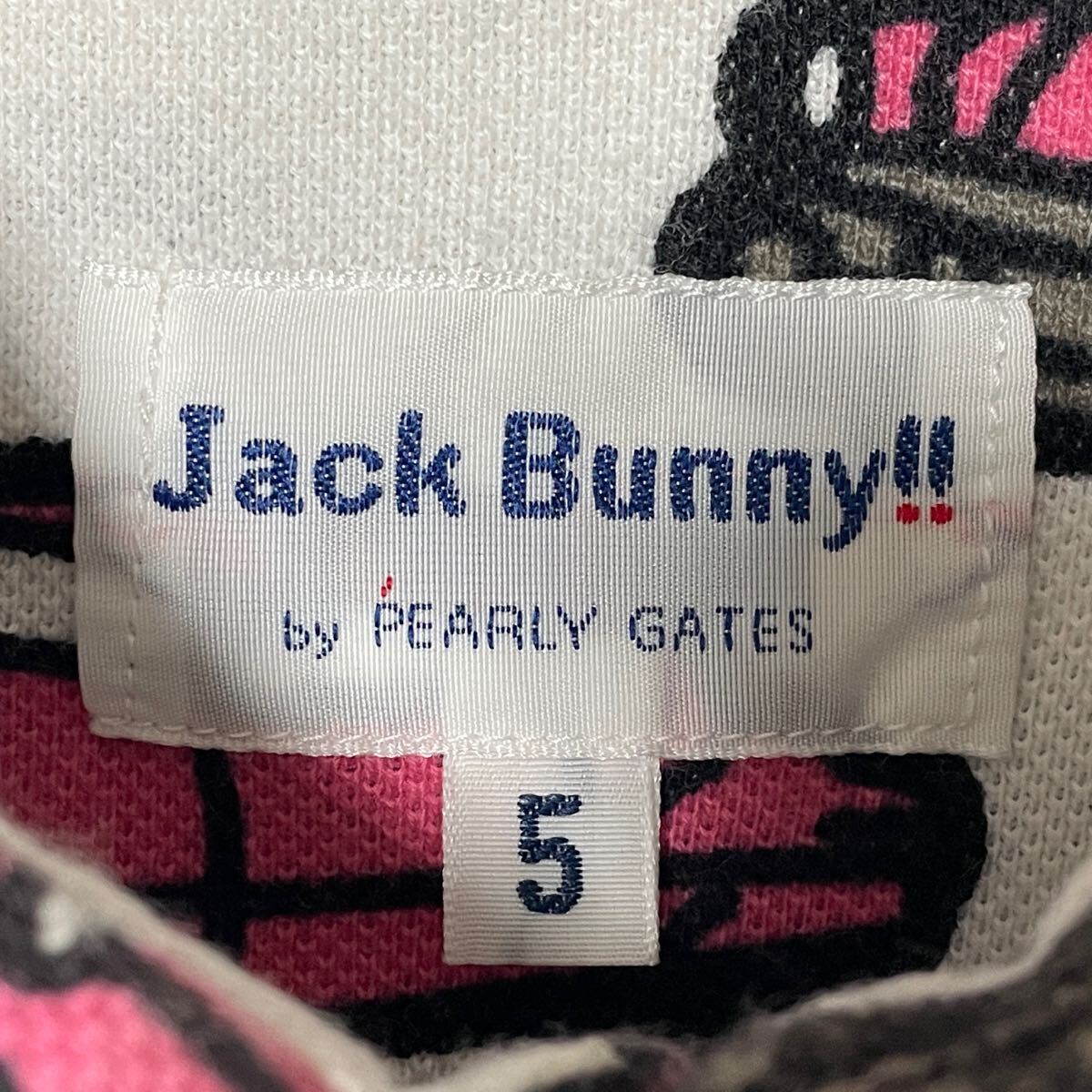美品■PEARLY GATES jack bunny【L】半袖 ポロシャツ ゴルフウェア 鹿の子 総柄 車柄 ストレッチ メンズ パーリーゲイツ ジャックバニー_画像7
