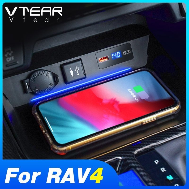 ●トヨタ,Rav4,2019～,QIワイヤレス充電器,高速充電電話ホルダーパッド,インテリアアクセサリー,左/右ハンドル対応_画像1