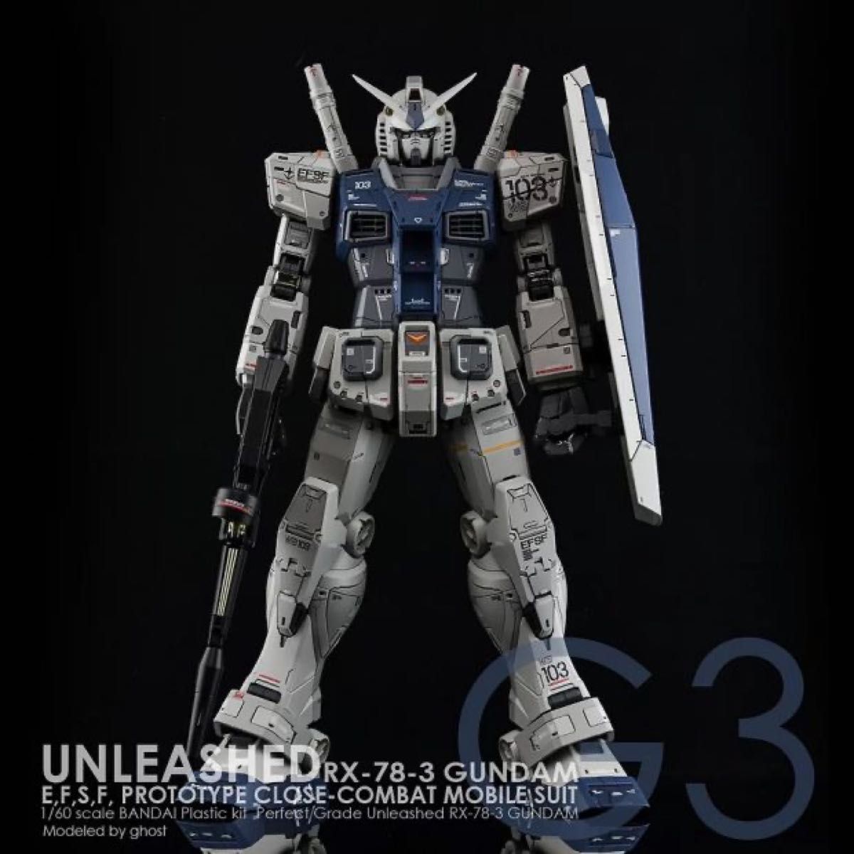 PG UNLEASHED 1/60 RX-78-2 ガンダム G3 用水転写式デカール　炎社製 3枚版