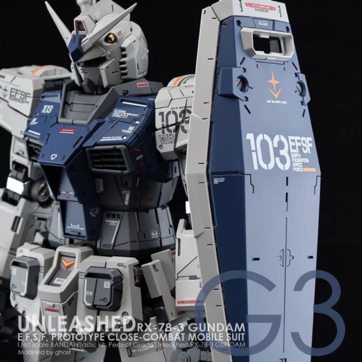 PG UNLEASHED 1/60 RX-78-2 ガンダム G3 用水転写式デカール　炎社製 3枚版