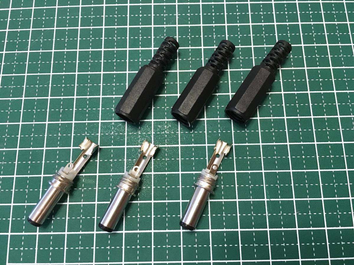 【新品】DCプラグ 5.5mm/2.1mm 3個セット ケーブル自作用・修理用に _DCプラグ5.5/2.1mm x3_ 【追跡有り】_画像1