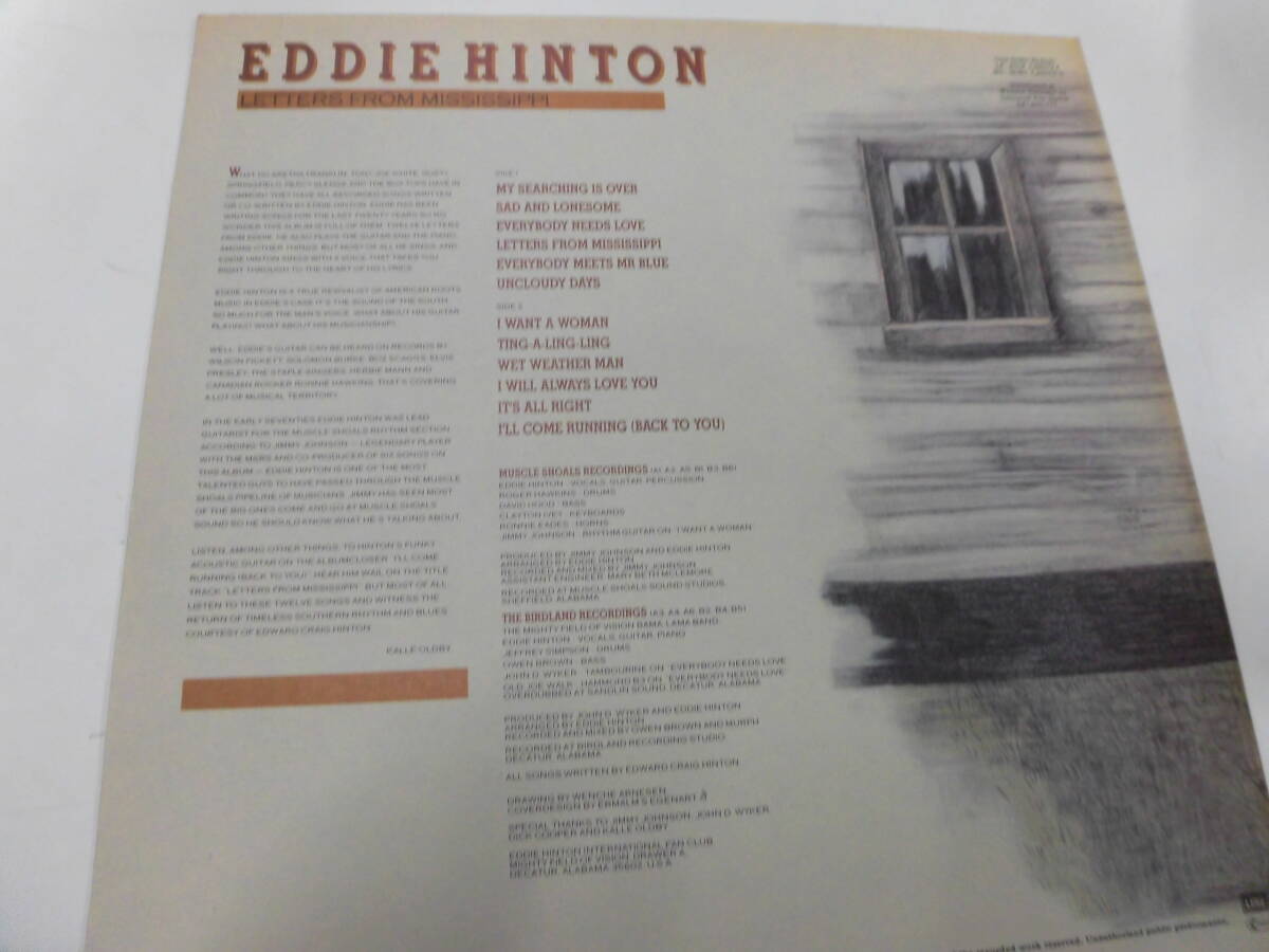 (ホワイト盤)輸入盤LP EDDIE HINTON/LETTERS FROM MISSISSIPPI_画像2