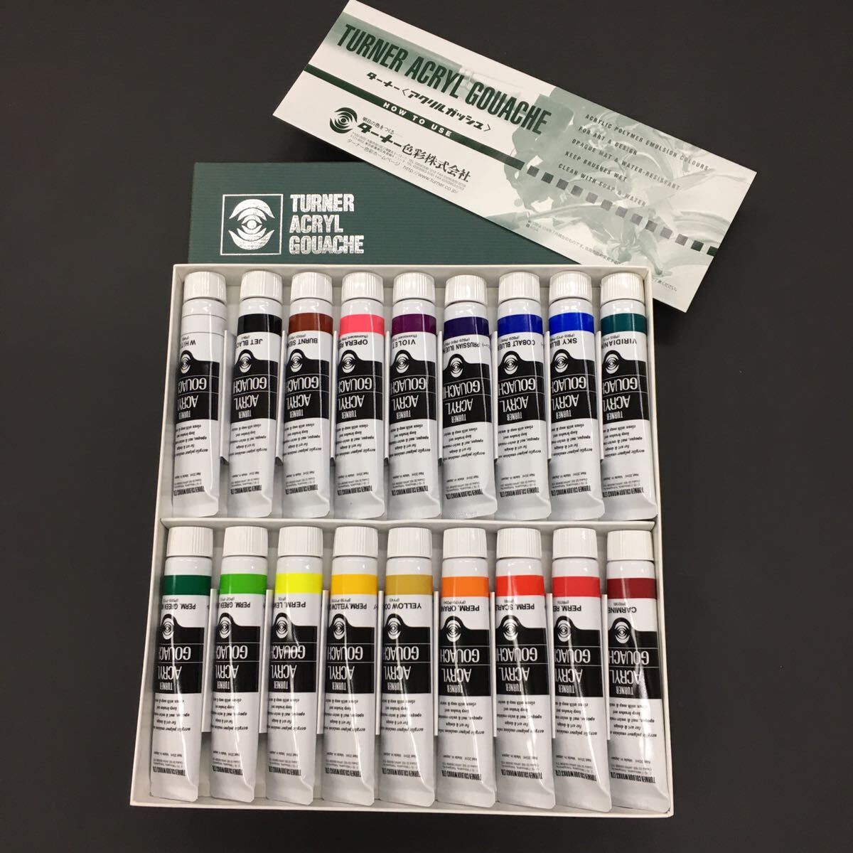 TURNER ACRYL GOUACHE turner acrylic fiber gouache 18 color set acrylic paint 20ml tube water .. speed . water-proof art supplies fine art painting materials 