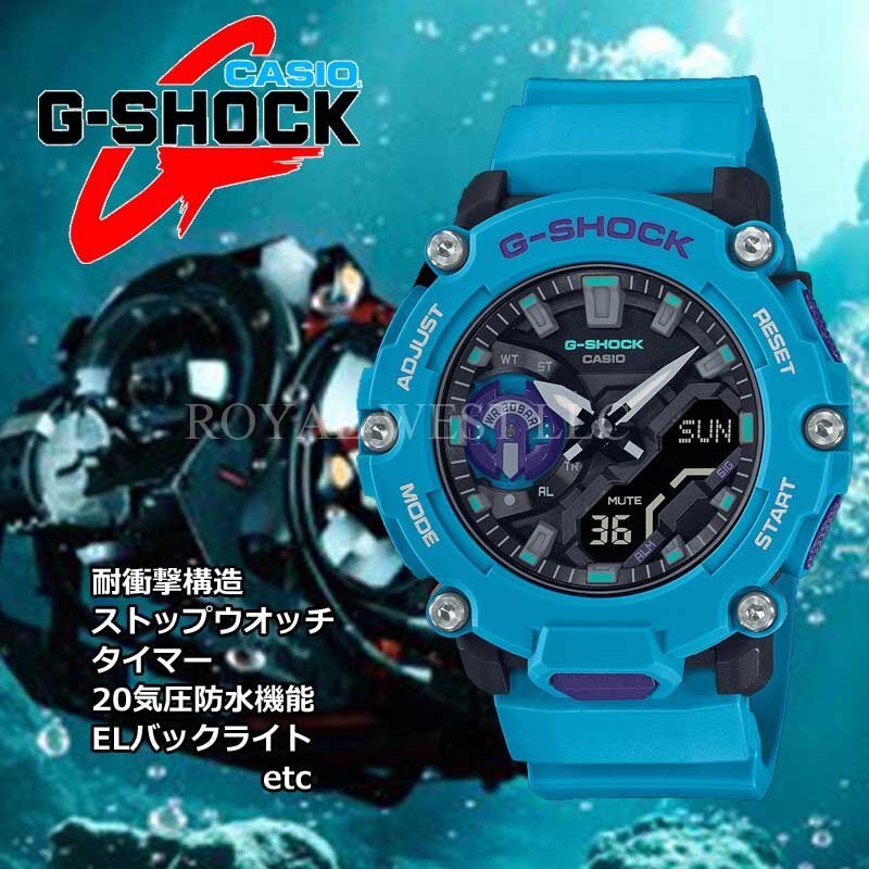 1円～1スタ オーシャンブルー G-shock Gショック 精悍なカーボンコア 逆輸入 新品未使用 本物200m防水メンズ腕時計カシオCASIOミリタリー_画像1