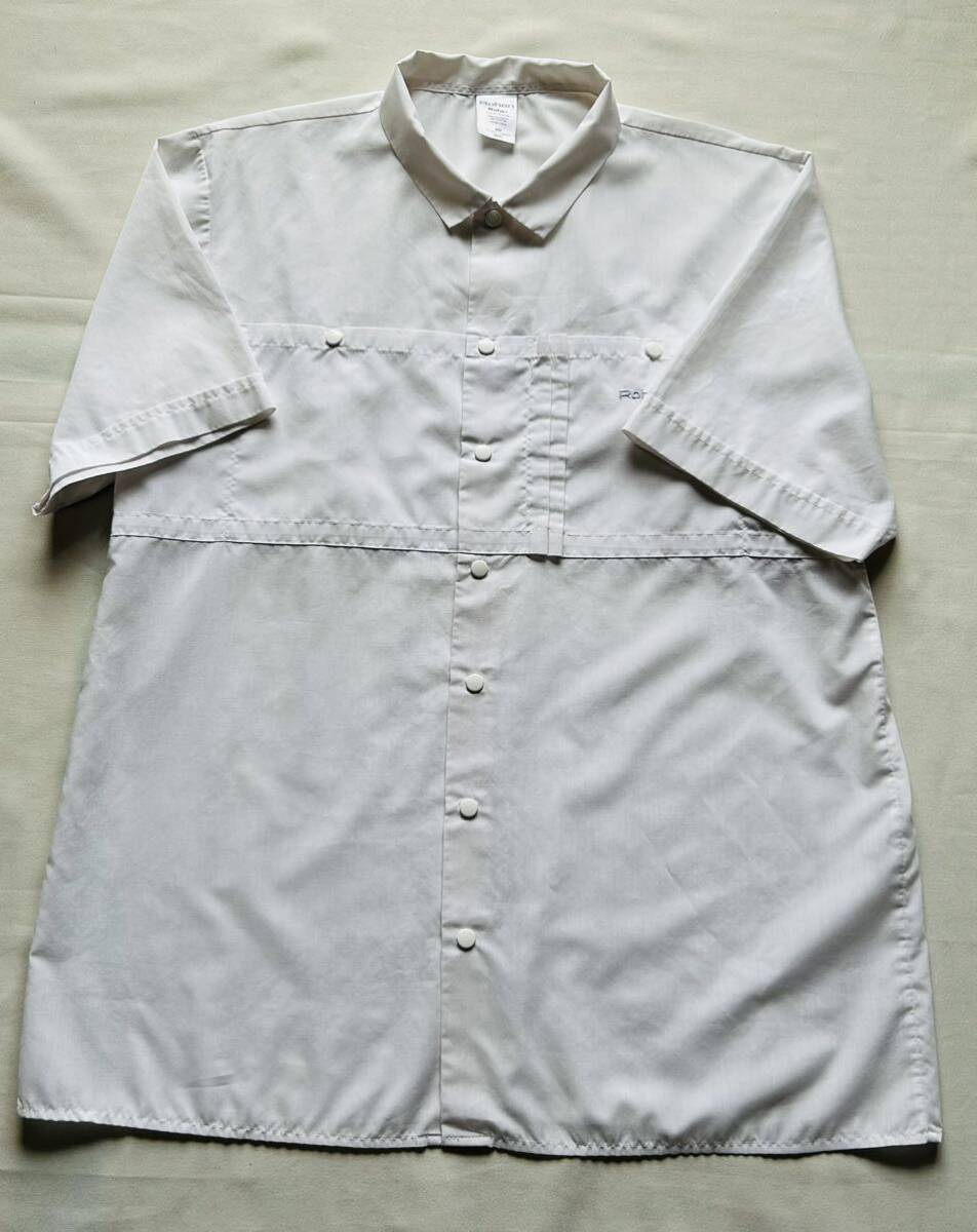 メンズ　ROHAN・SAFARI ロハン・サファリ　半袖シャツ　白　MM（英サイズ・実寸でご確認）ショールカラー