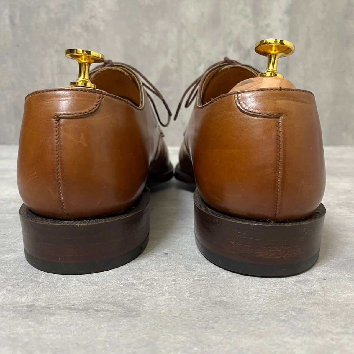 美品【圧倒的な高級感】日本製 JOHNSTON&MURPHY 革靴 26.5相当 ビジネスシューズ レザーシューズ ジョンストン&マーフィー ブラウン 本革_画像4