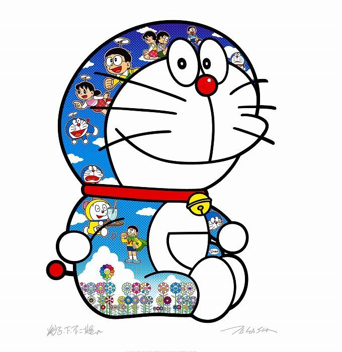  domestic regular shop buy kaikaikiki zingaro Murakami . Doraemon poster ED300.... Doraemon [ blue empty. under. . mochi. is good day ] new goods unopened 