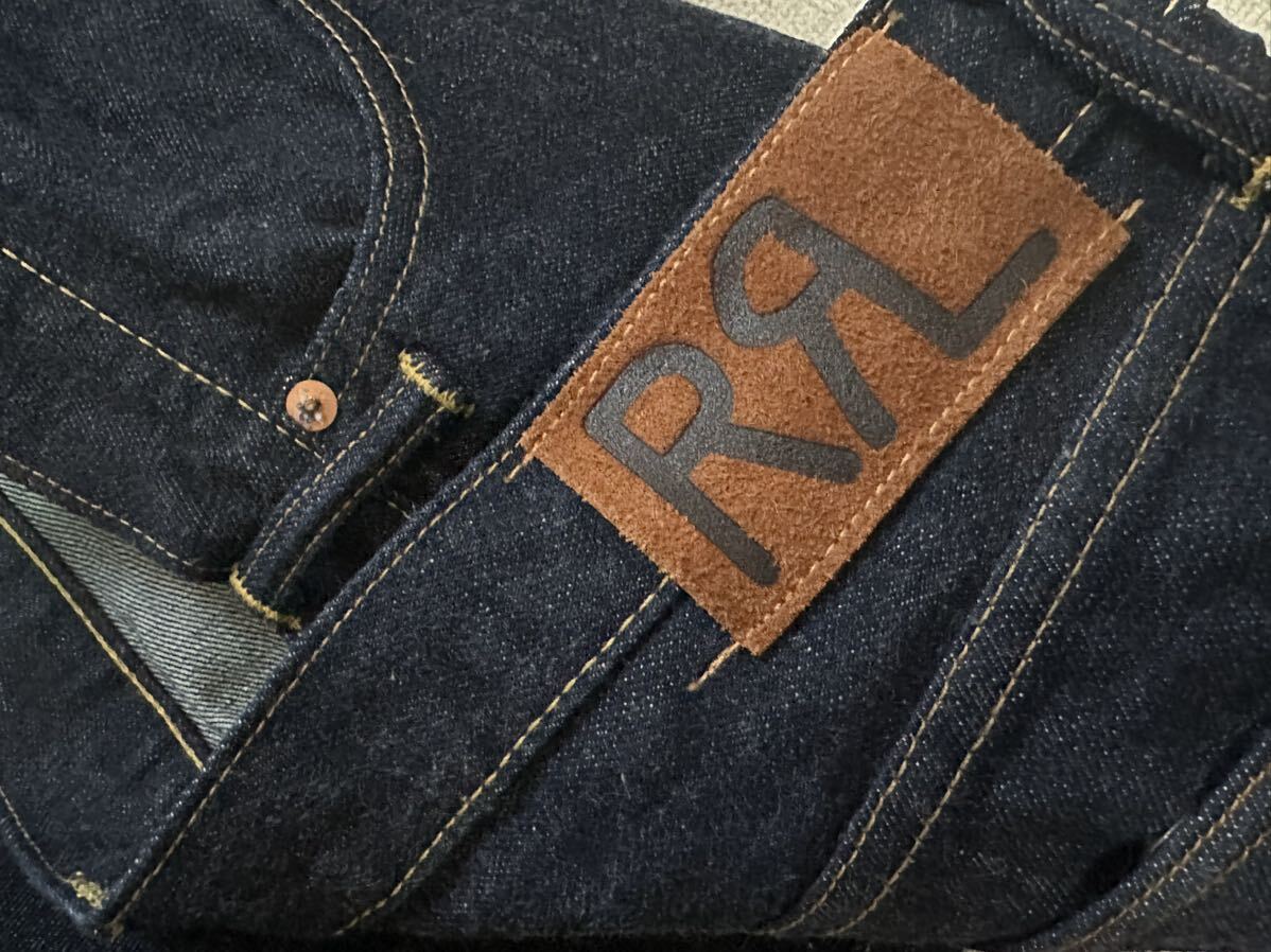 【定価約3.7万】 RRL STRAIGHT DENIM 33 ダブルアールエル デニム 32 赤耳 DOUBLE RL インディゴ 濃紺 ストレート 5ポケット の画像6