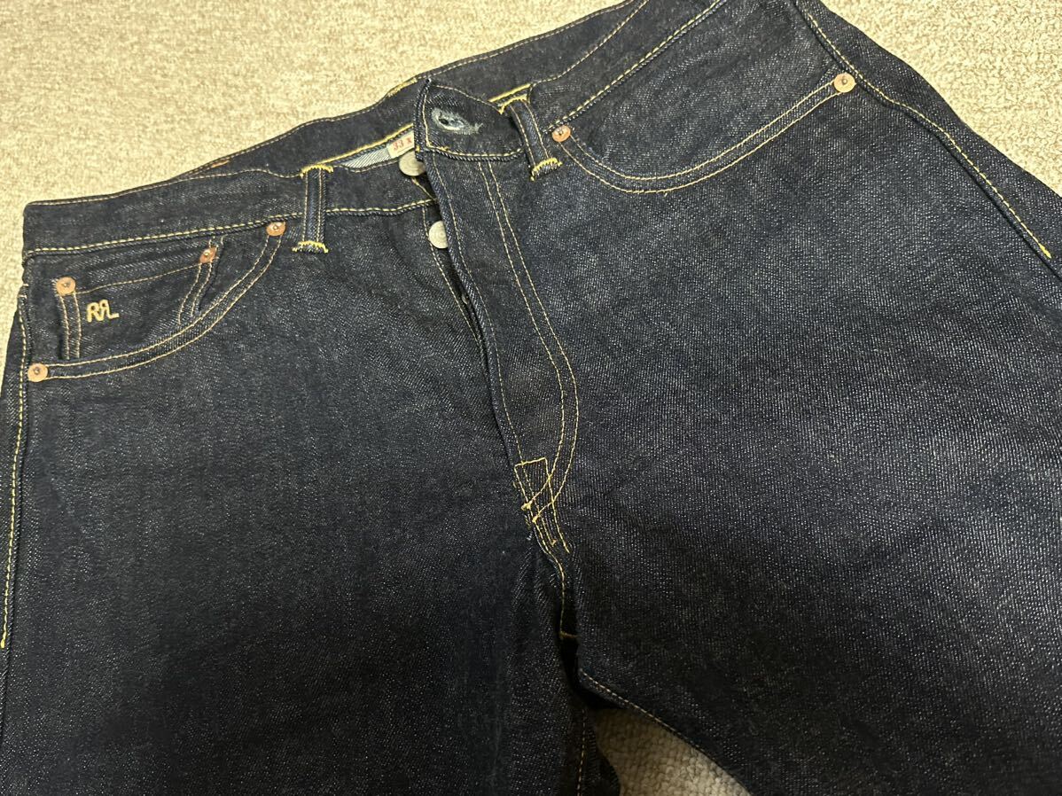 【定価約3.7万】 RRL STRAIGHT DENIM 33 ダブルアールエル デニム 32 赤耳 DOUBLE RL インディゴ 濃紺 ストレート 5ポケット の画像7