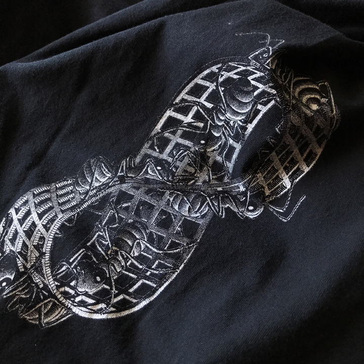 エッシャー ロンT L 黒 Tシャツ M.C.Escher だまし絵 古着　_画像4