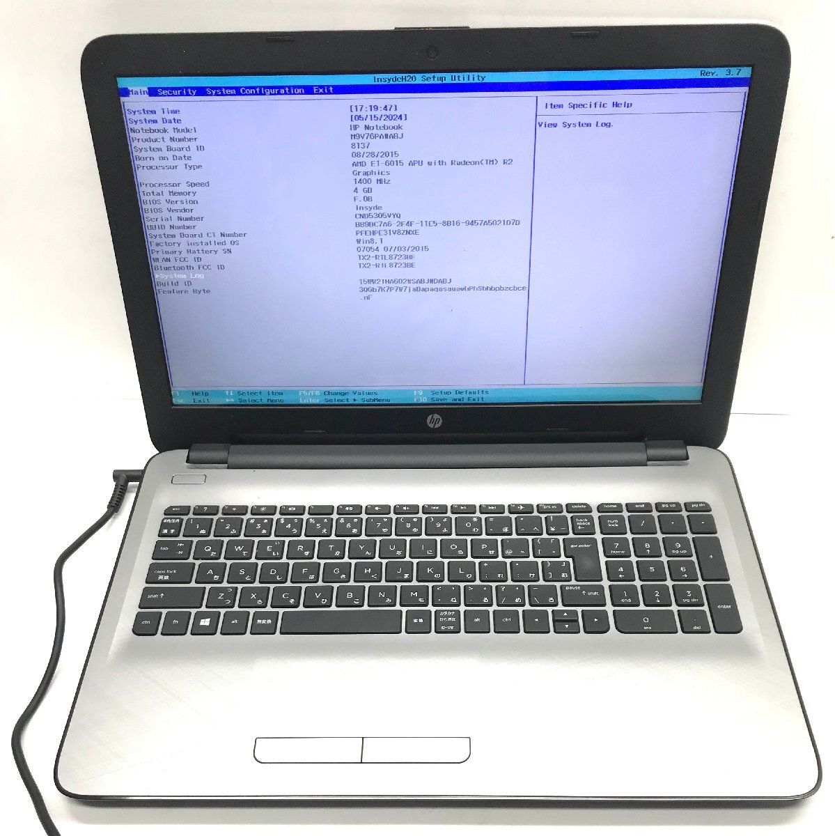 NT: HP 15-af010AU　AMDE1-6015　 1.40GHz/ メモリ：4GB/HDD:500GB/無線/マルチ/ノートパソコン_画像1