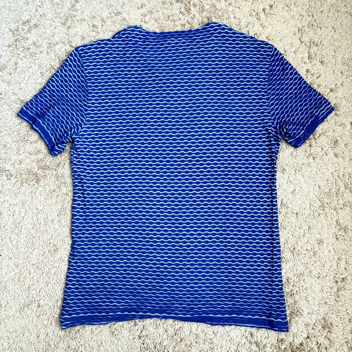 GIORGIO ARMANI 半袖 Tシャツ ブルー 総柄 50サイズ