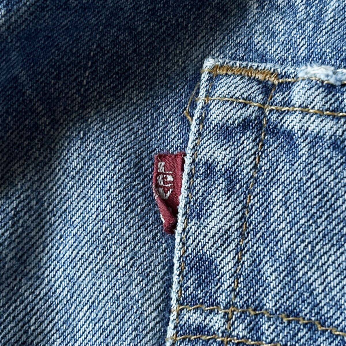 希少 USA製 90's Levi's リーバイス 501 ヴィンテージ ハーフ デニム パンツ ショート 膝下 ジーパン W35 L14 レア アタリ 66前期 517 646_画像8