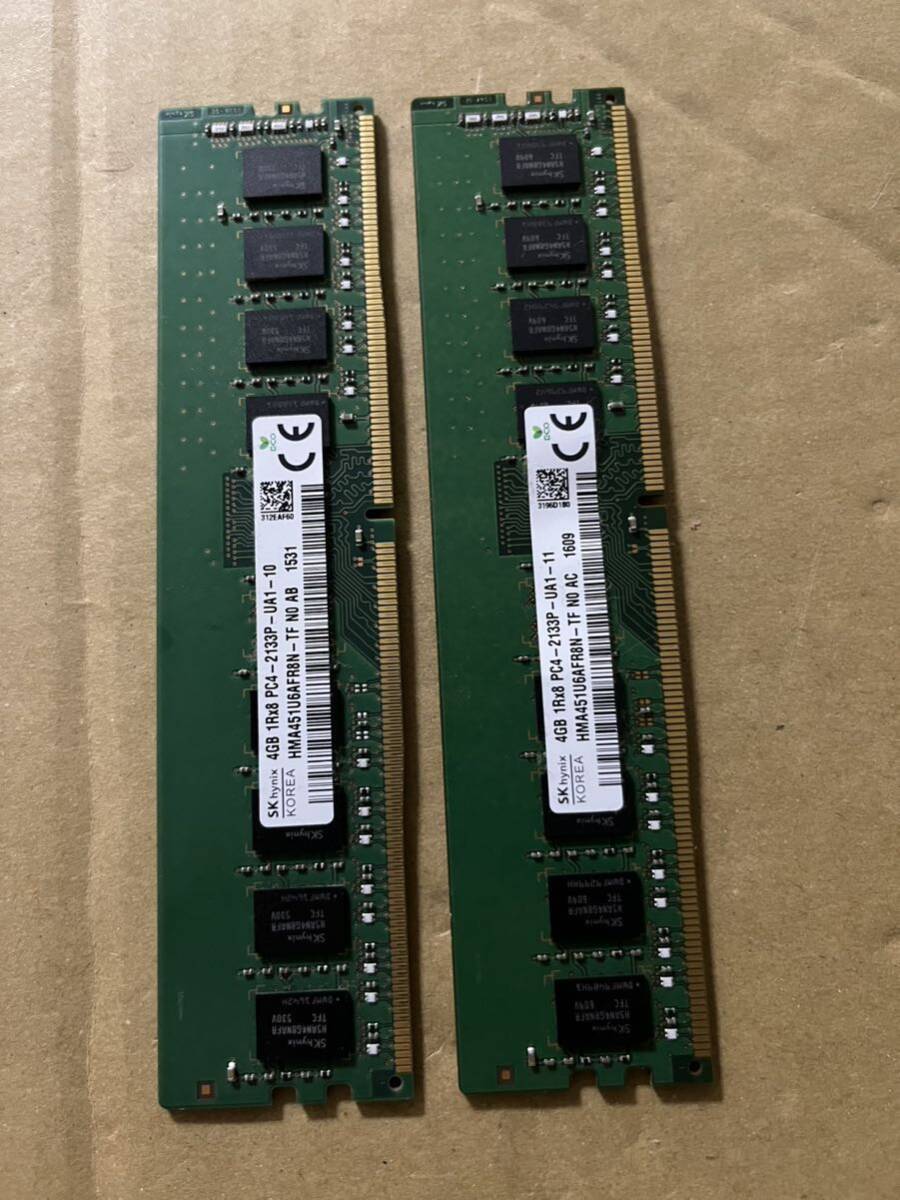 SKhynix 動作品 PC4-2133P 4GB 2枚 8GB DDR4 17000 デスクトップpc用メモリ　即時支払いできる方限定特価_画像1
