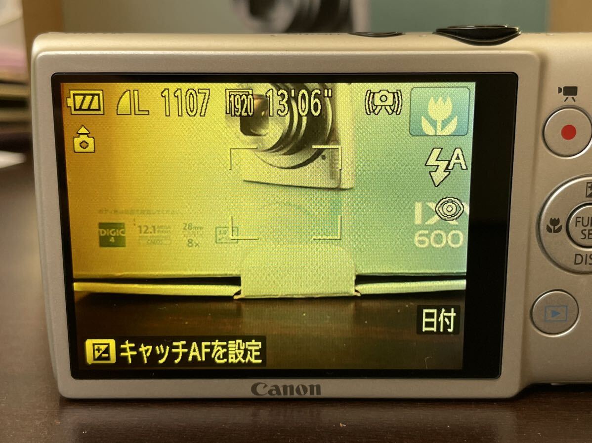 美品 Canon コンパクトデジタルカメラ IXY600F シルバー pc1676 キャノン キヤノン 箱付き 充電器付き デジカメ_画像5