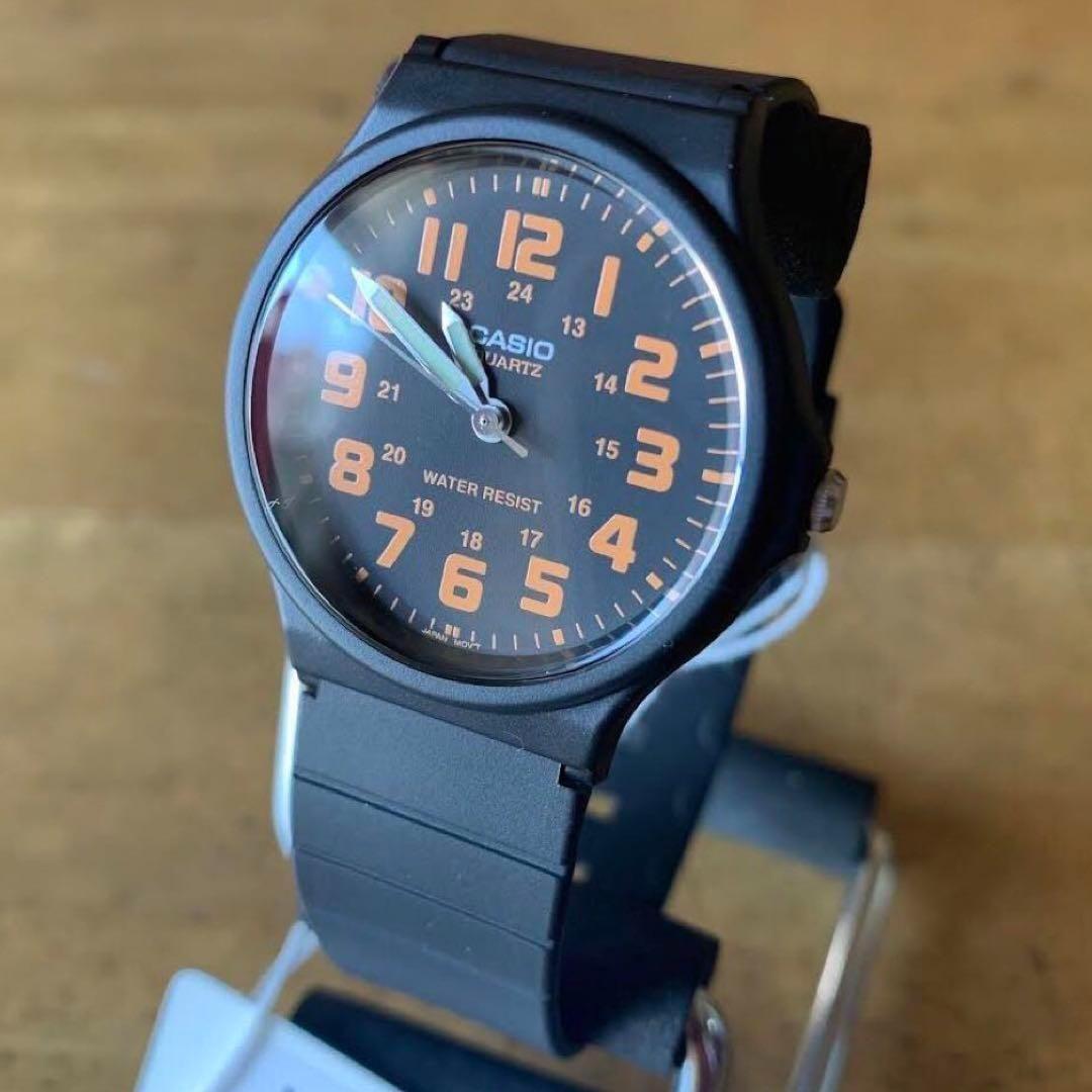 【新品・箱なし】カシオ CASIO クオーツ 腕時計 メンズ MQ-71-4B ブラック オレンジ_画像1