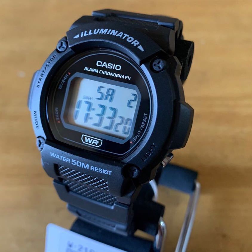 【新品・箱なし】カシオ CASIO スタンダード デジタル メンズ 腕時計 W-219H-1A ブラック_画像1