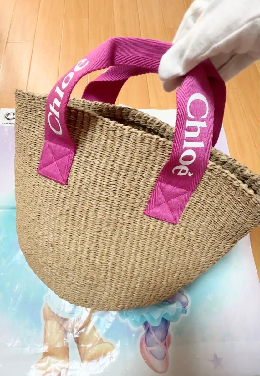 新品　クロエ Chloe カゴバッグ レディース Chloe Kids クロエキッズ ピンク バッグ  ハンドバッグ　トートバッグ