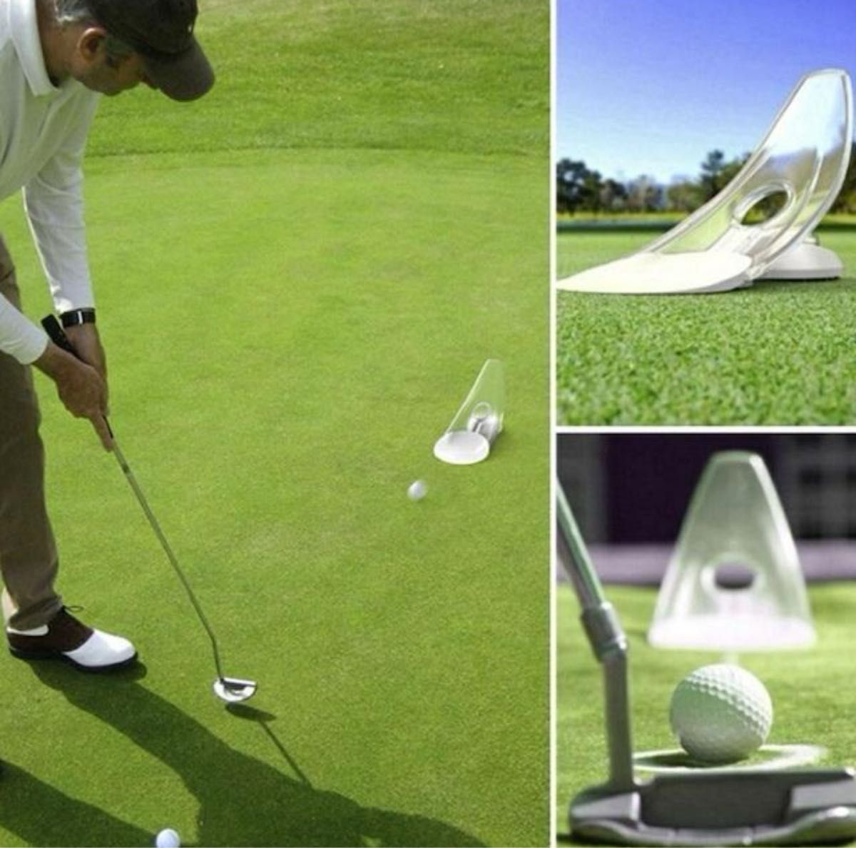 ラスト1点  ゴルフ パター 練習 パッティング 練習器具 室内 パターカップ　折り畳み式 コンパクト 白 軽量 持ち運び 自主練