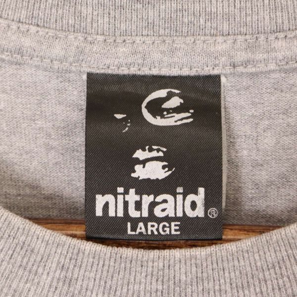 NITRAID Nitraid весна лето короткий рукав принт * cut and sewn футболка Sz.L мужской серый E4G00372_4#S