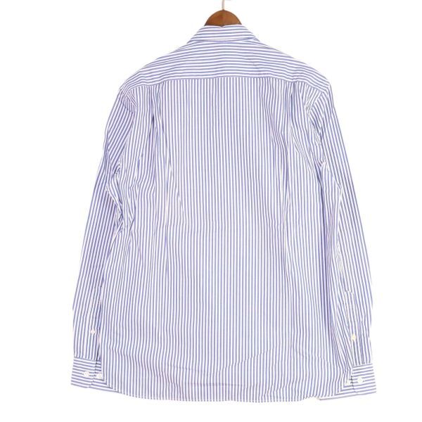 【新品 未使用】 MUJI 無印良品 通年 長袖 オーガニックコットン★ ストライプ シャツ ワイシャツ Sz.L　メンズ ビジカジ　E4T00885_4#C_画像4