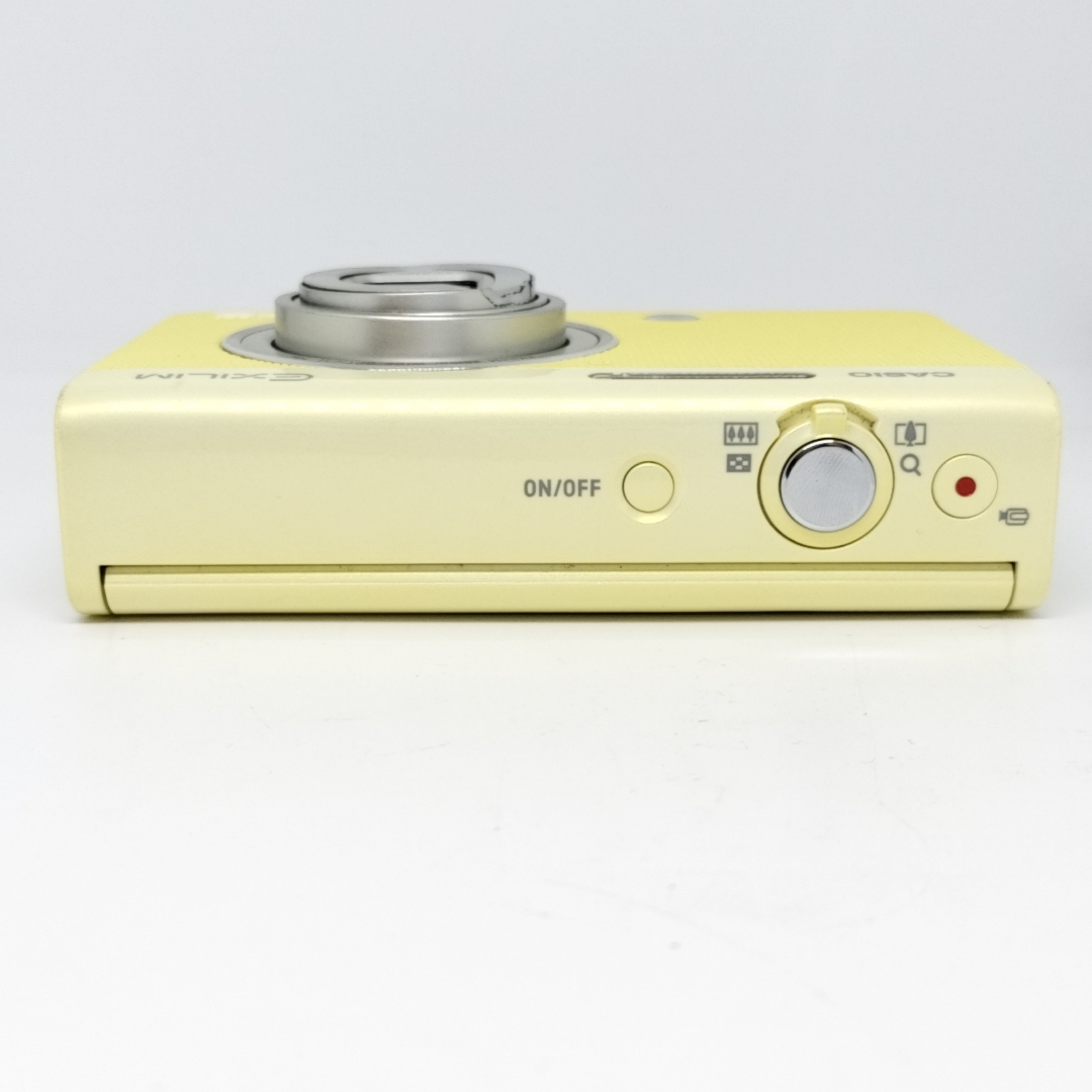 6933★カシオ CASIO EXILIM EX-ZR70 デジタルカメラ コンパクトカメラ 黄色 イエロー 取説・バッテリー・コード付き 通電確認済み ジャンクの画像5