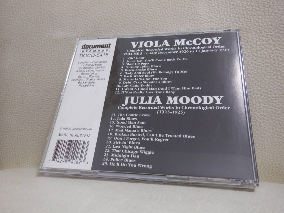 [CD] VIOLA McCOY - VOL.3 (1926-1929)・ JULIA MOODY (1922-1925)_画像2