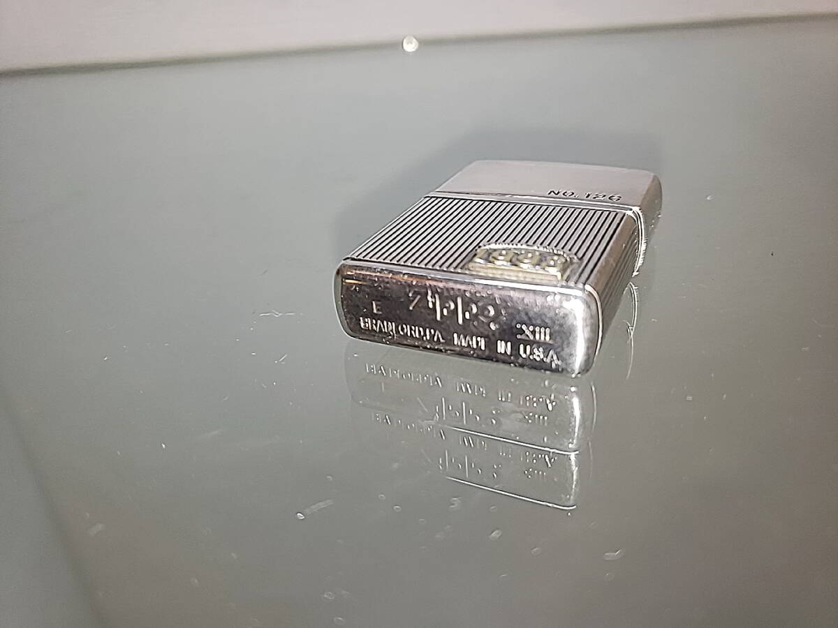ZIPPO ストライプ ４面加工 シリアルナンバー有り メタル貼り 1998年製の画像4