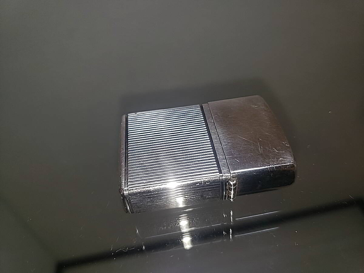 ZIPPO ストライプ ４面加工 シリアルナンバー有り メタル貼り 1998年製の画像2