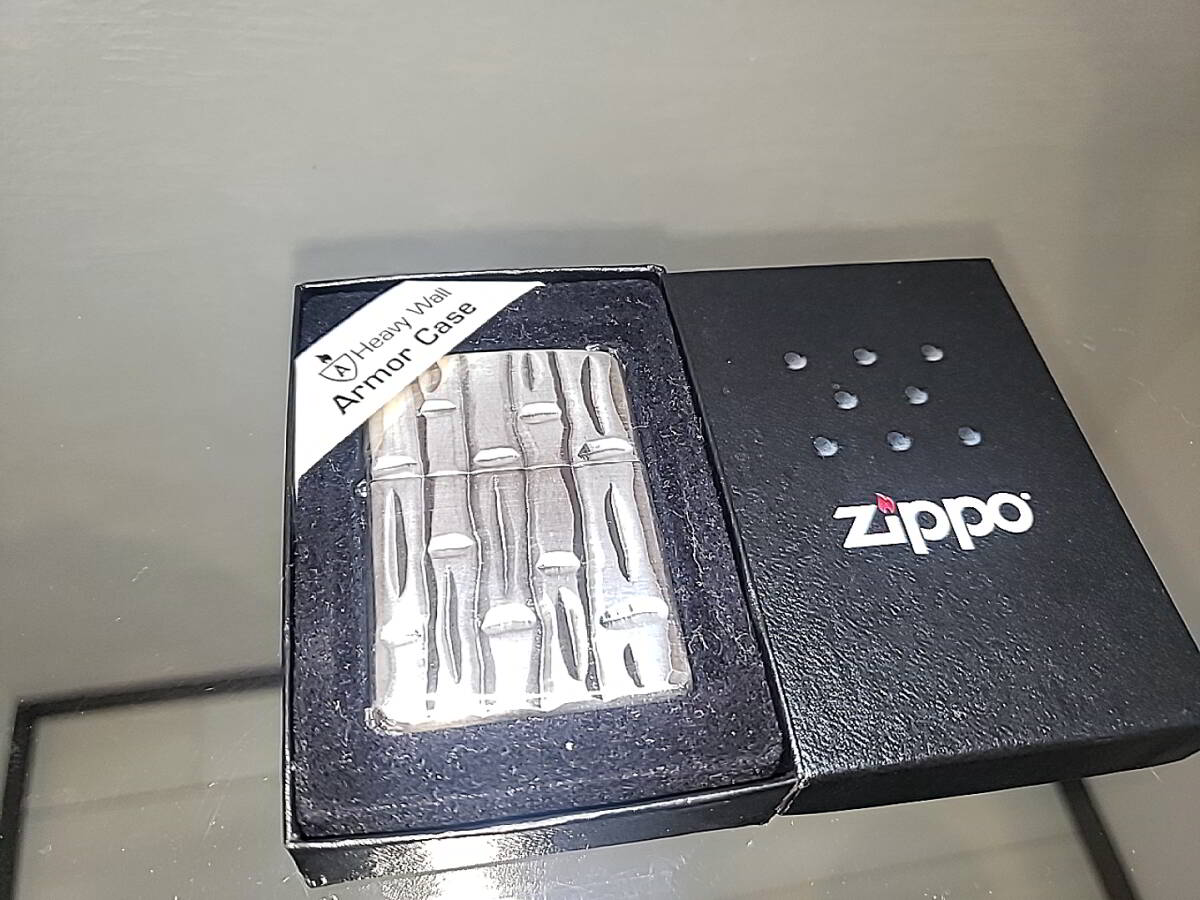 ZIPPO アーマー　Armor バンブー　竹　深彫り　両面加工　2003年製_画像1