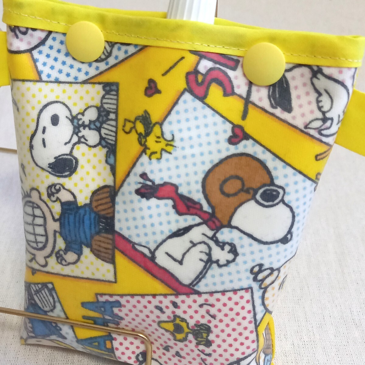  handmade * keep cool heat insulation pauchi drink case *180g correspondence * Snoopy * laminate & water repelling processing 