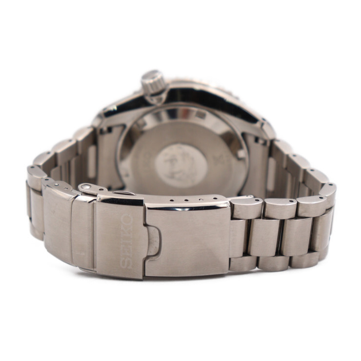 超美品 セイコー プロスペックス ダイバースキューバ 腕時計 SBEJ009 / 6R54-0DD0 シルバー グリーン文字盤 GMT 自動巻き【本物保証】_画像4