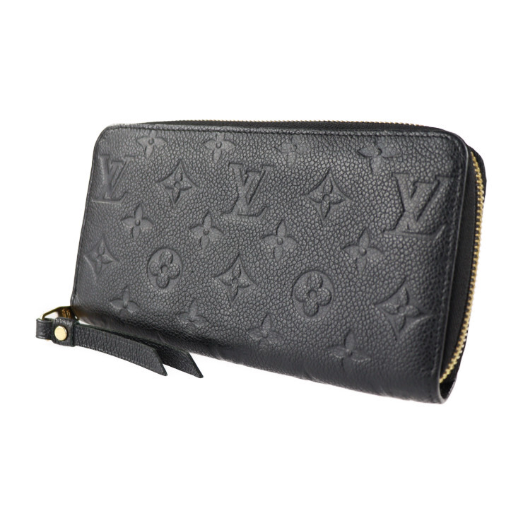 美品 LOUIS VUITTON ルイ ヴィトン ジッピーウォレット モノグラムアンプラント M60571 長財布 エンボスレザー ノワール【本物保証】_画像2