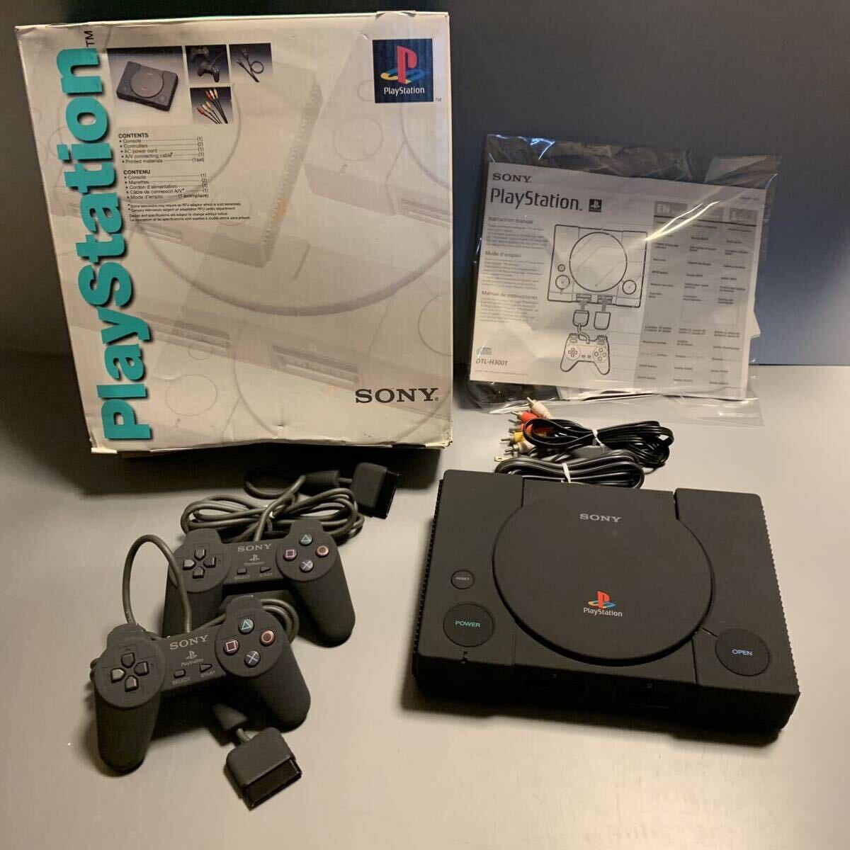 [ rare ]DTL-H3001/PlayStation/ PlayStation / North America version / development machine / net ..../ box instructions attaching / black stereo /SONY/ Sony / PlayStation /PS/ operation goods 