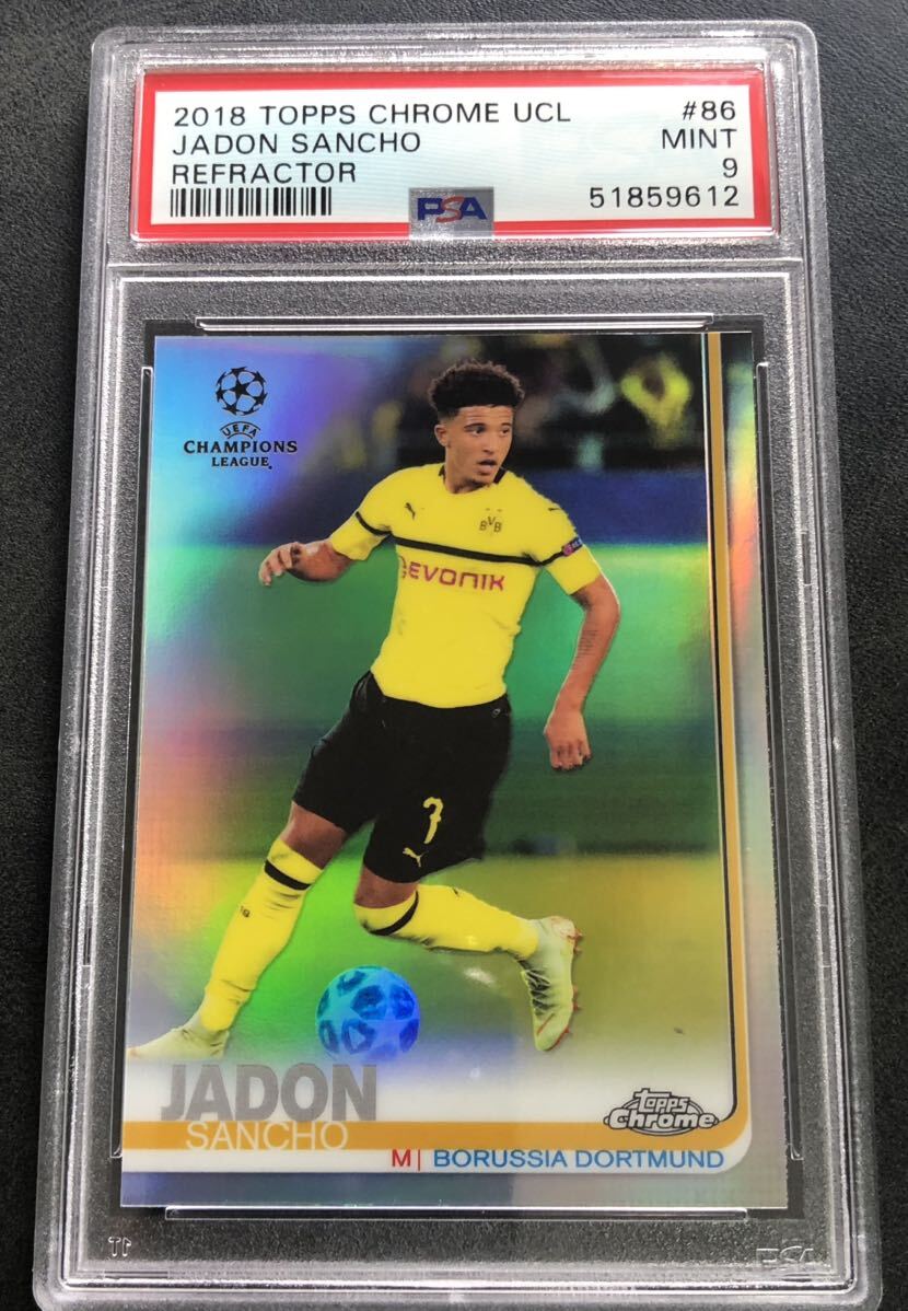 サンチョ RC ルーキー 2018 panini topps chrome UCL refractor Jadon sancho PSA9 ドルトムント Dortmund イングランド_画像1