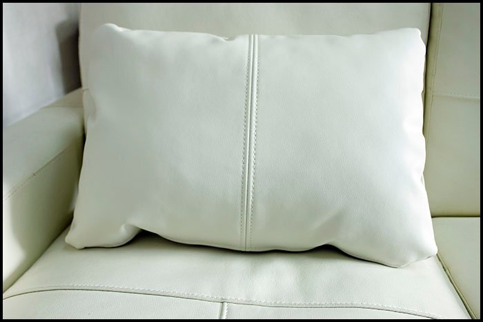 [ free shipping ] high class original leather small of the back present . cushion total leather W55cm×D35cm ivory 