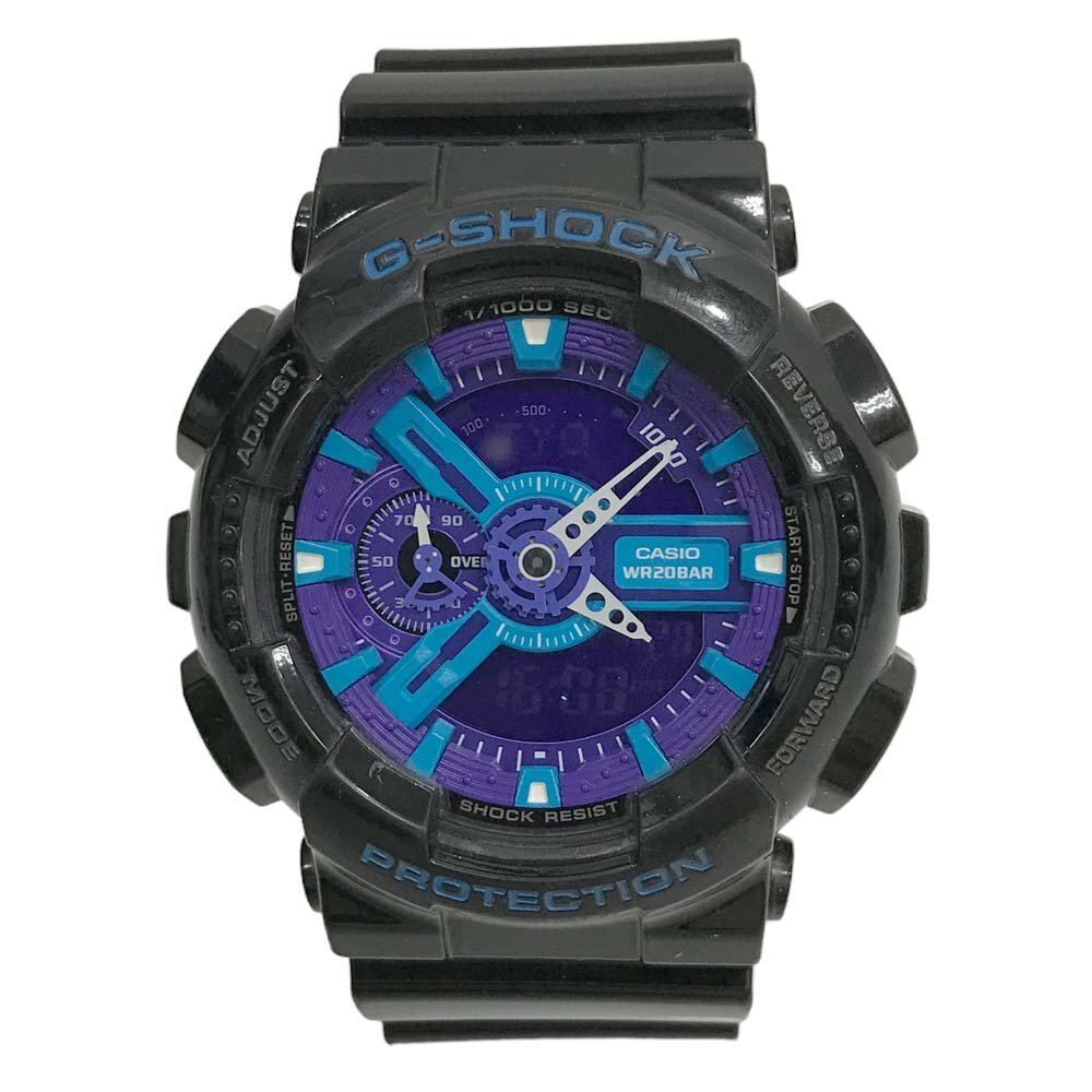 24-1603 [ battery replaced ] Casio G-SHOCK GA-110HC-1AJF hyper color z quartz battery type wristwatch ji- shock black purple men's 