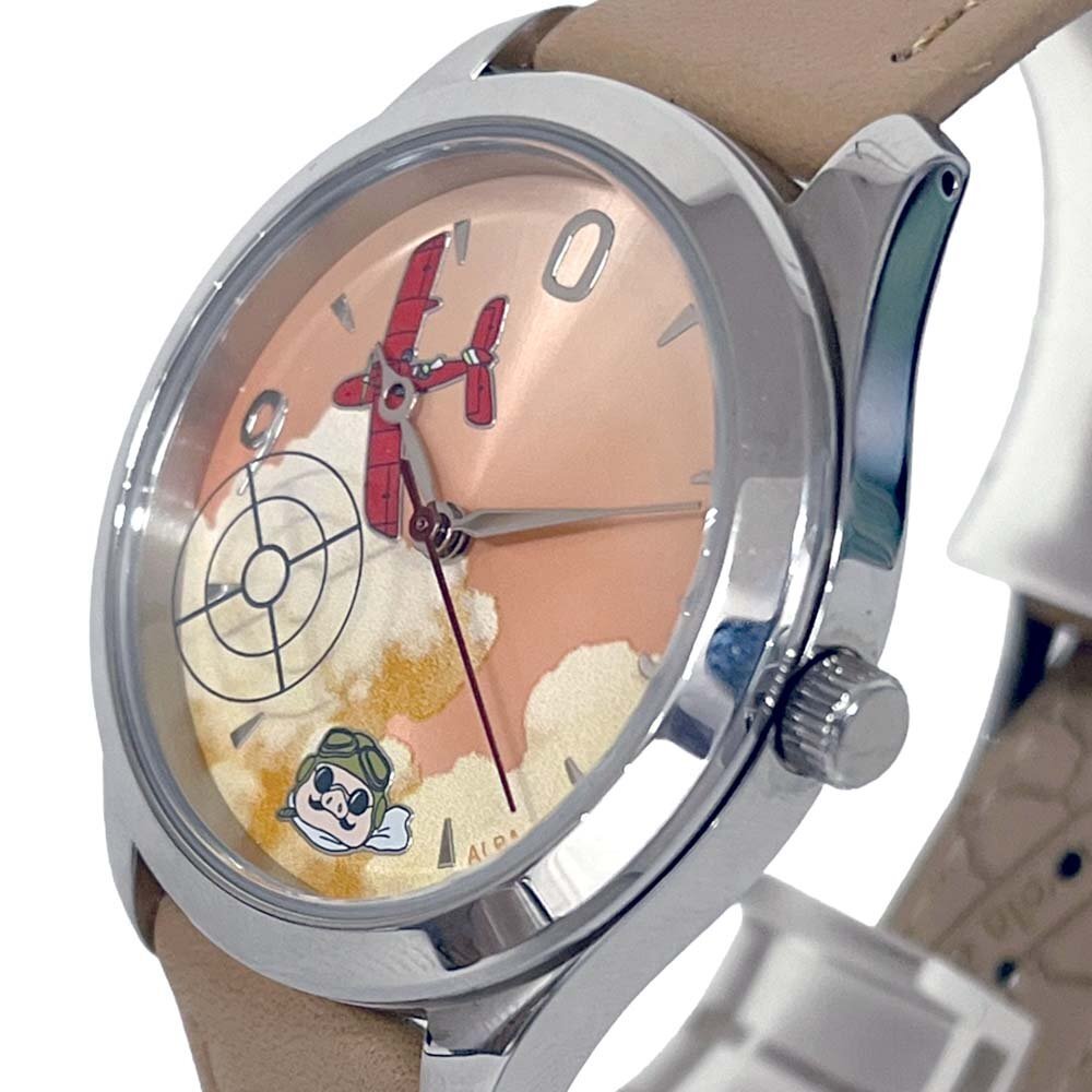 24-1591 【美品/電池交換済み】 セイコー ACCK727 VJ21-4BJ0 アルバ 紅の豚 30周年記念 腕時計 クオーツ式 電池式 革 限定 ジブリ SEIKOの画像3