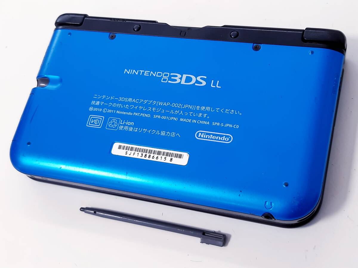 【動作確認済み】《即決有り》Nintendo 任天堂 ３ＤＳLLブルー×ブラック本体_画像5