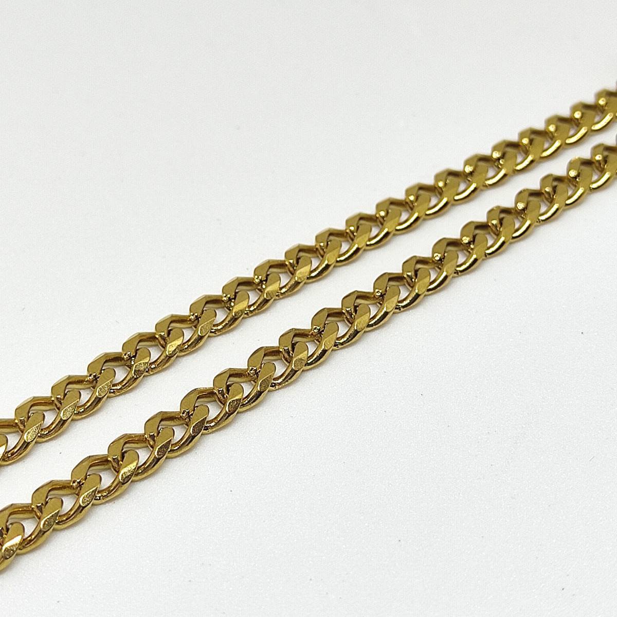 喜平ネックレス 18kgp シングル 二面 5mm 50cm 18k Gold Plated レディース メンズ ネックレス ゴールド Gold Necklace　301_画像2