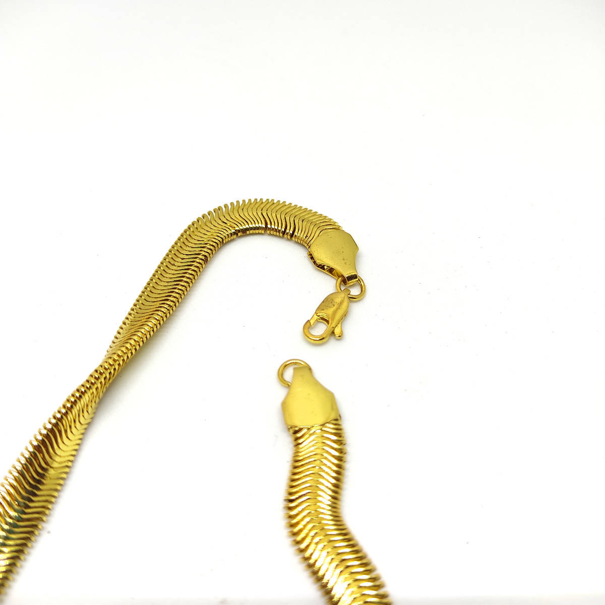 真贋不明 メンズ レディース Necklace 18K Gold Plated k18 金ネックレス 60cm スネークチェーン 340の画像2