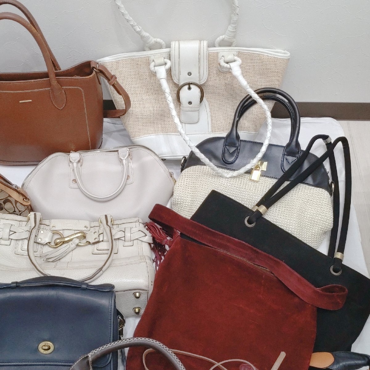 (A) женский сумка много продажа комплектом COACH/Ferragamo/Samantha др. ручная сумочка сумка на плечо большая сумка кожа ткань 