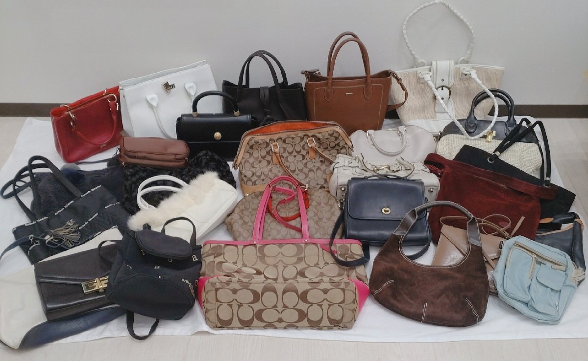 (A) женский сумка много продажа комплектом COACH/Ferragamo/Samantha др. ручная сумочка сумка на плечо большая сумка кожа ткань 