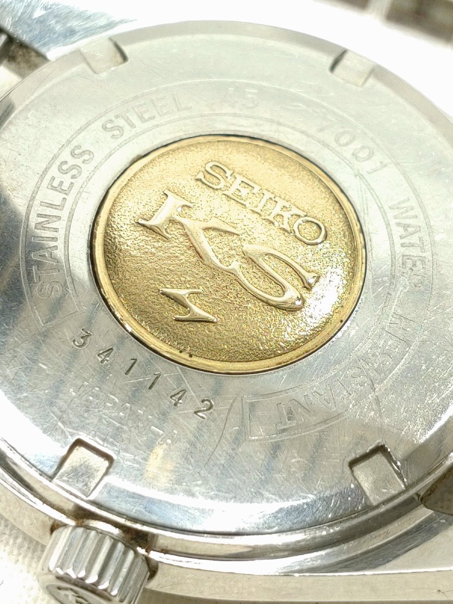[稼働品] KING SEIKO KS キングセイコー HI-BEAT ハイビート 45-7001 手巻き ノンデイト シルバー 社外ベルト 金メダルの画像5